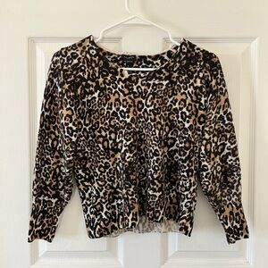 Talbots Animal Print Pure Merino Wool Sweater